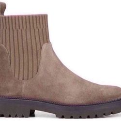 Blondo Hallie Pull On Waterproof Ankle Suede Boot Bootie Dark Taupe In New Condition  