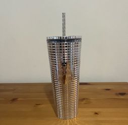 NWT Silver mirror Studded Starbucks Venti Cup