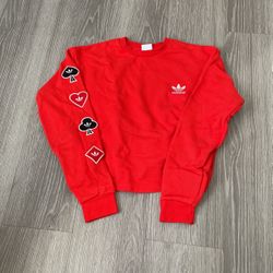Adidas Red Sweater/ Crew Neck (Size: Small)