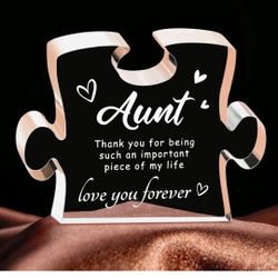 Aunt Gifts from Niece Nephew, Birthday Gifts for Aunt, Best Aunt Ever Gifts - 4.9 x 3.7 inch Acrylic Puzzle Piece, Aunt Christmas Mothers Day Birthday