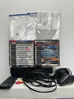 Sony PS2 Fat Console Bundle w/ 27 Games + Controller - Cypress CA