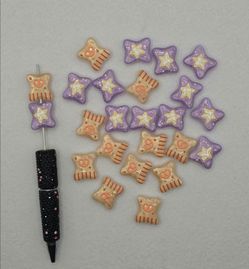 Pretzel/ Star Acrylic Beads
