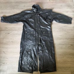 Black Duster Coat with Removable Cape