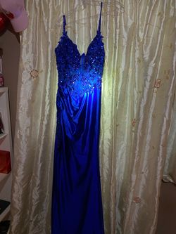 elegant royal blue dress