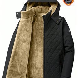 Men Teddy Lined Hooded Quilted Coat