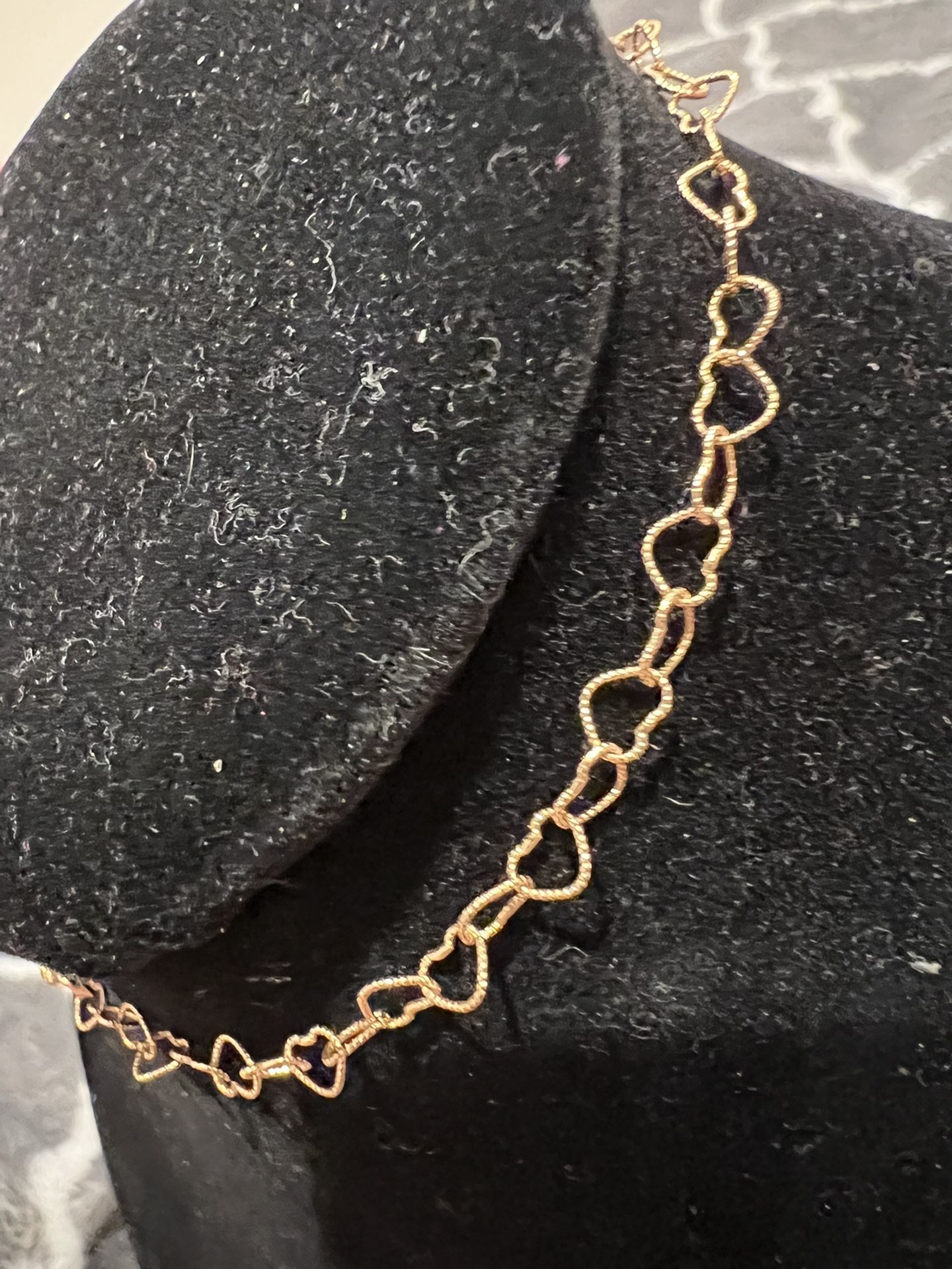 18k anklet heart