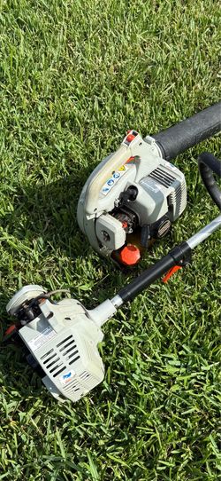 TWO ECHO GAS POWERED YARD TOOLS. BLOWER and STRING TRIMMER.