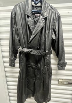 Size Large Womenās Leather Wilsons Trenchcoat Vintage