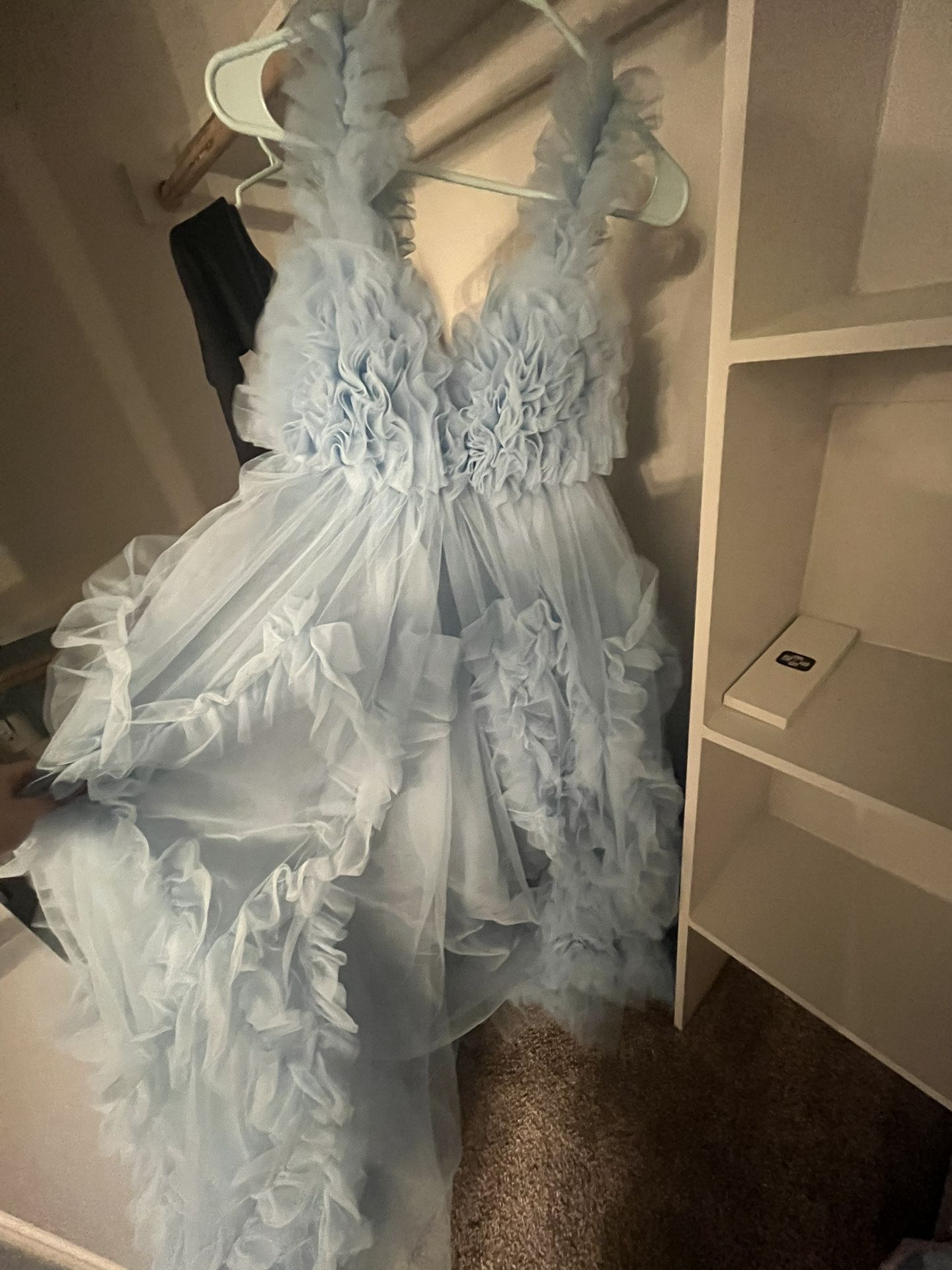 baby blue maternity dress