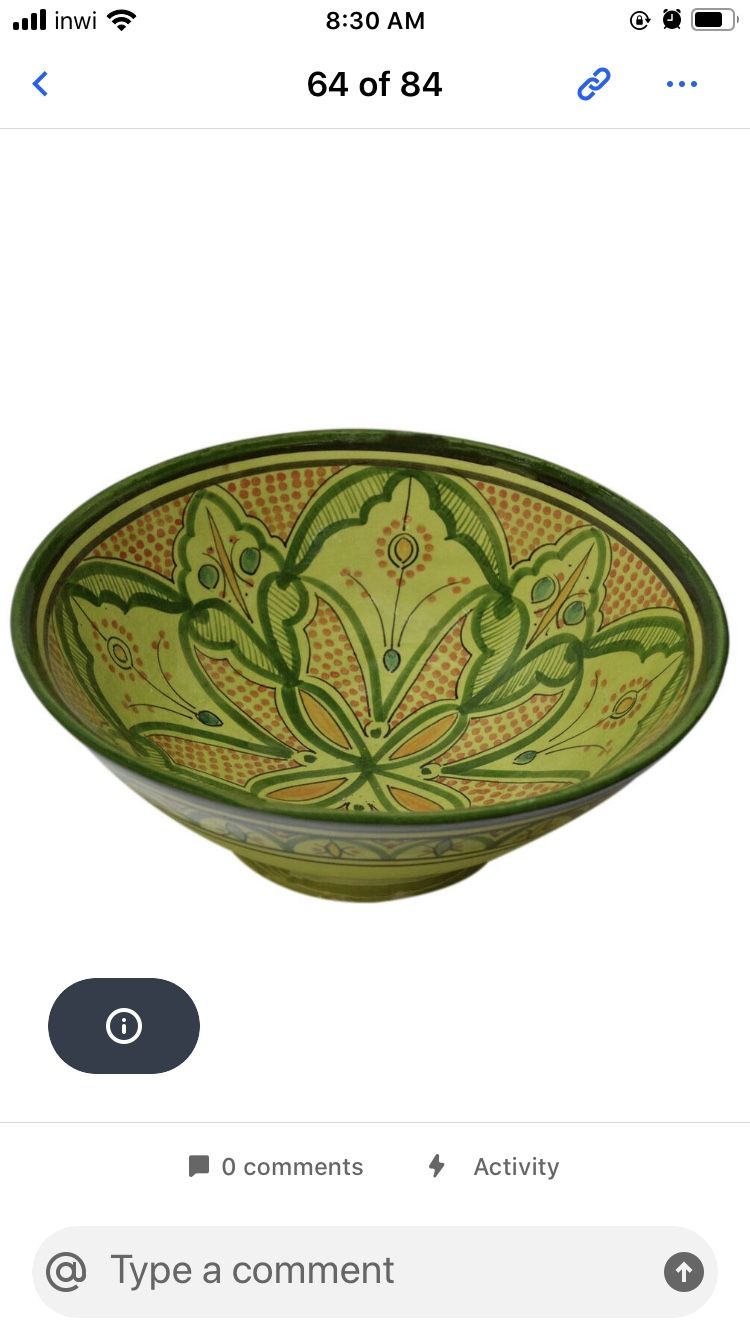 Ceramic bowls plates Moroccan handmade