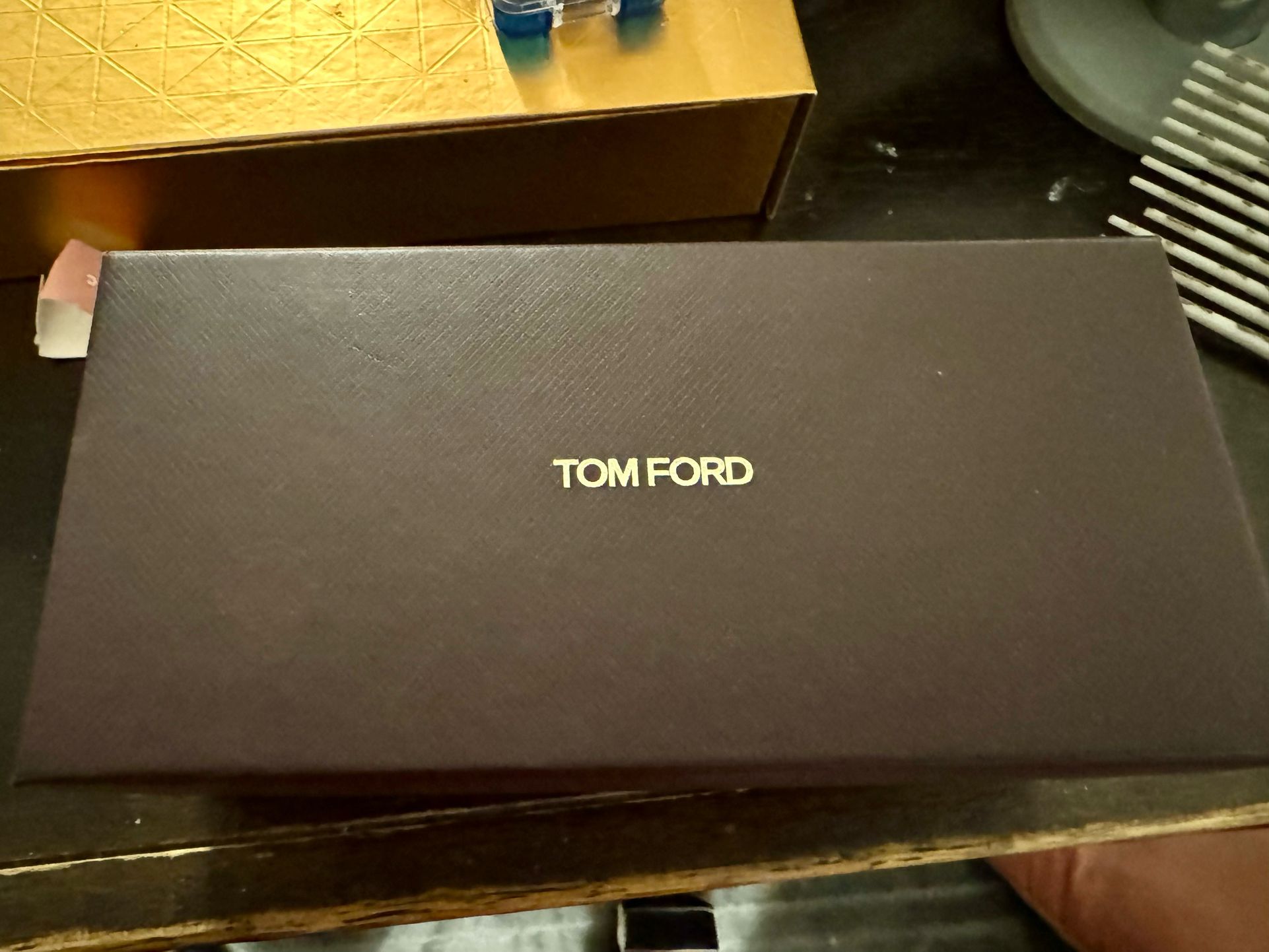 Tom Ford Sunglasses Eye Glass Brown Medium Set Hard Cell Case Box