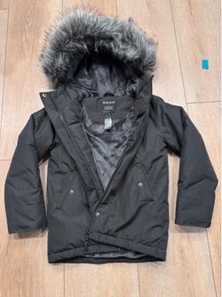 Wantdo Black Parka with Faux Fur Hood