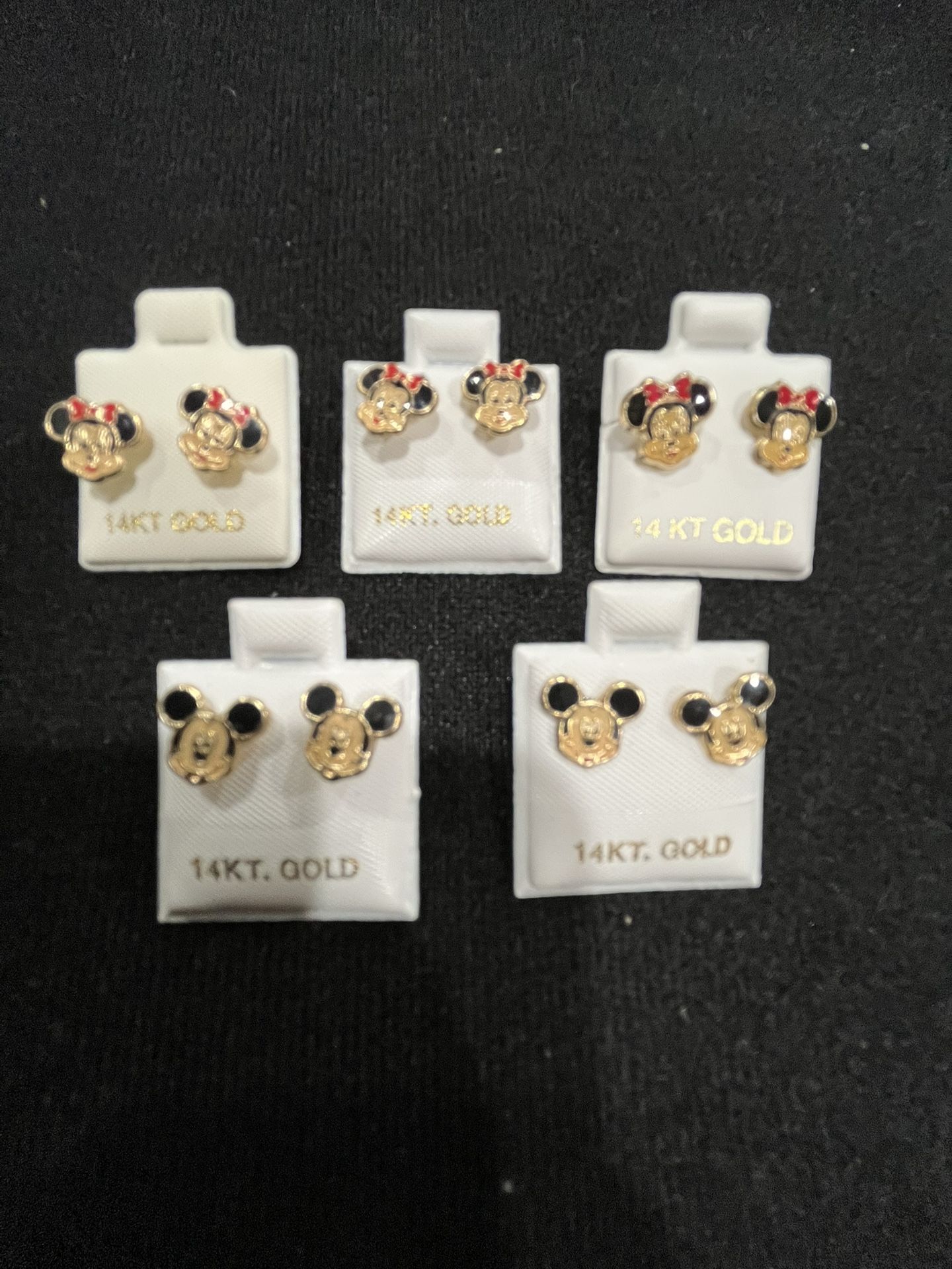 14 Karat Gold Micky Or Minnie Earrings