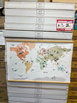 Decorative World Map Kids Room Playroom Bedroom Decor
