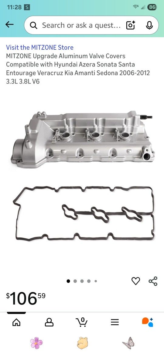 Aluminum Valve Cover w/ Gasket – Hyundai Kia 3.3L / 3.8L V6 (2006–2012)