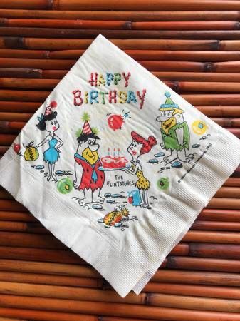Vintage 1962 Happy Birthday The Flintstones Paper Napkin