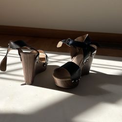 Black Wedge Sandals - Women’s Size 6
