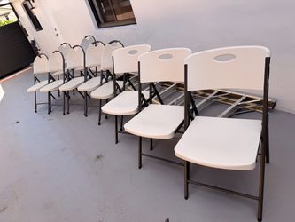 Plastic Folding Chairs Set of 10