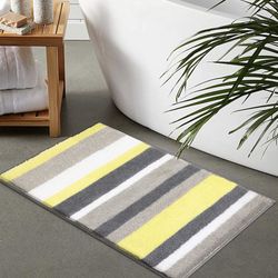 New Rug Mat, 18"x26", Extra Soft Absorbent Premium Yellow Bath Rug, Non-Slip Bath Mat 