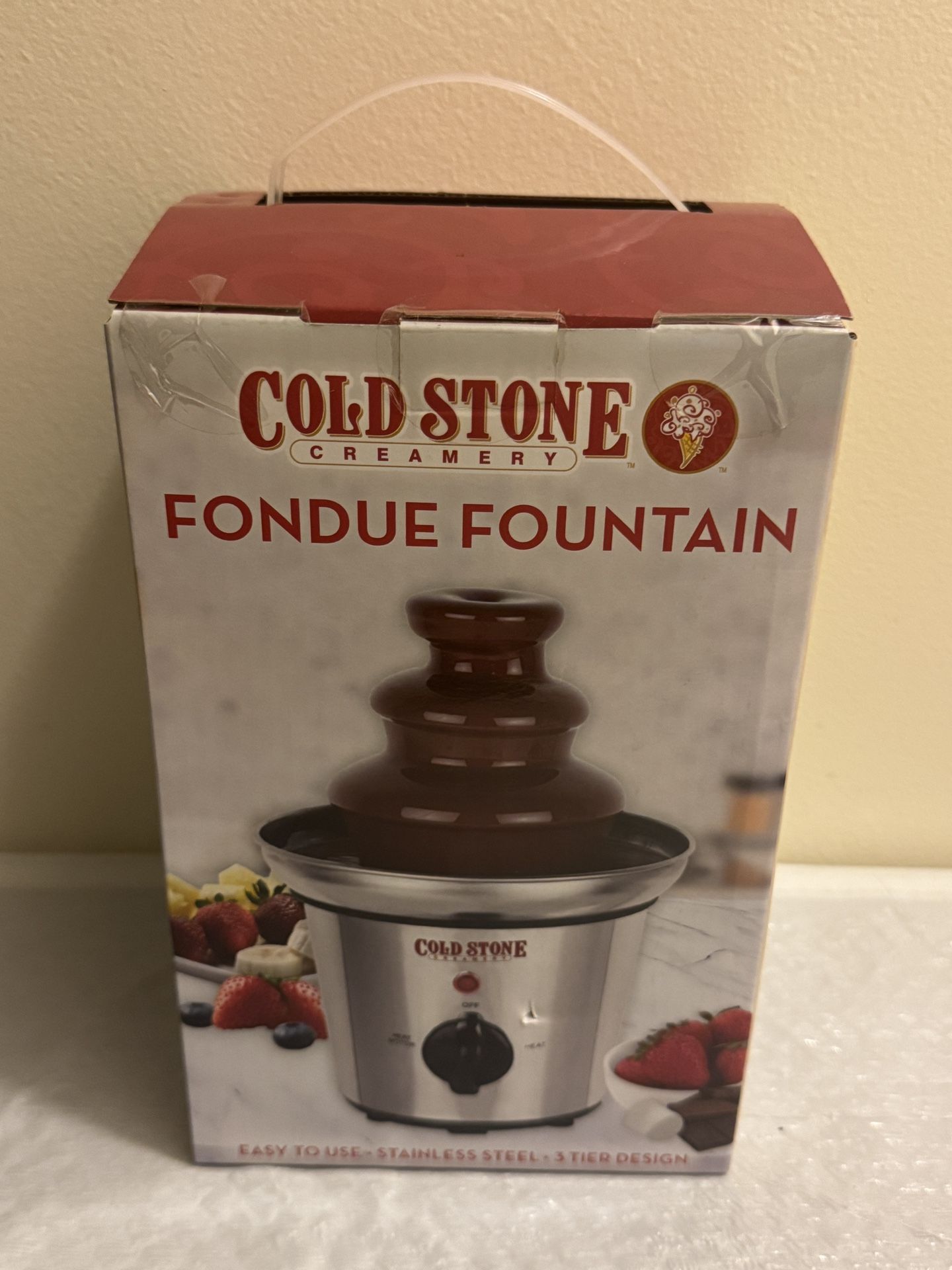 Cold Stone Stainless 3 Tier Electric Chocolate Fondue Fountain Machine NIB New