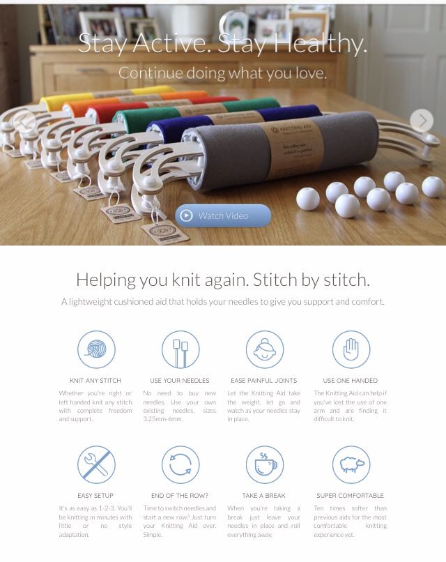 Knitting-aid for post-stroke patients