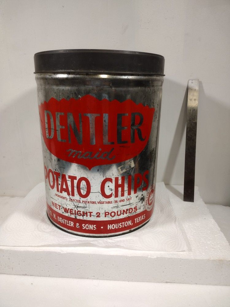 Antique Dentler 2 Lbs Potato Chips Can