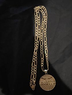 14k fígaro chain + 10k pendant