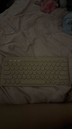 Light Pink LOGI wireless keyboard