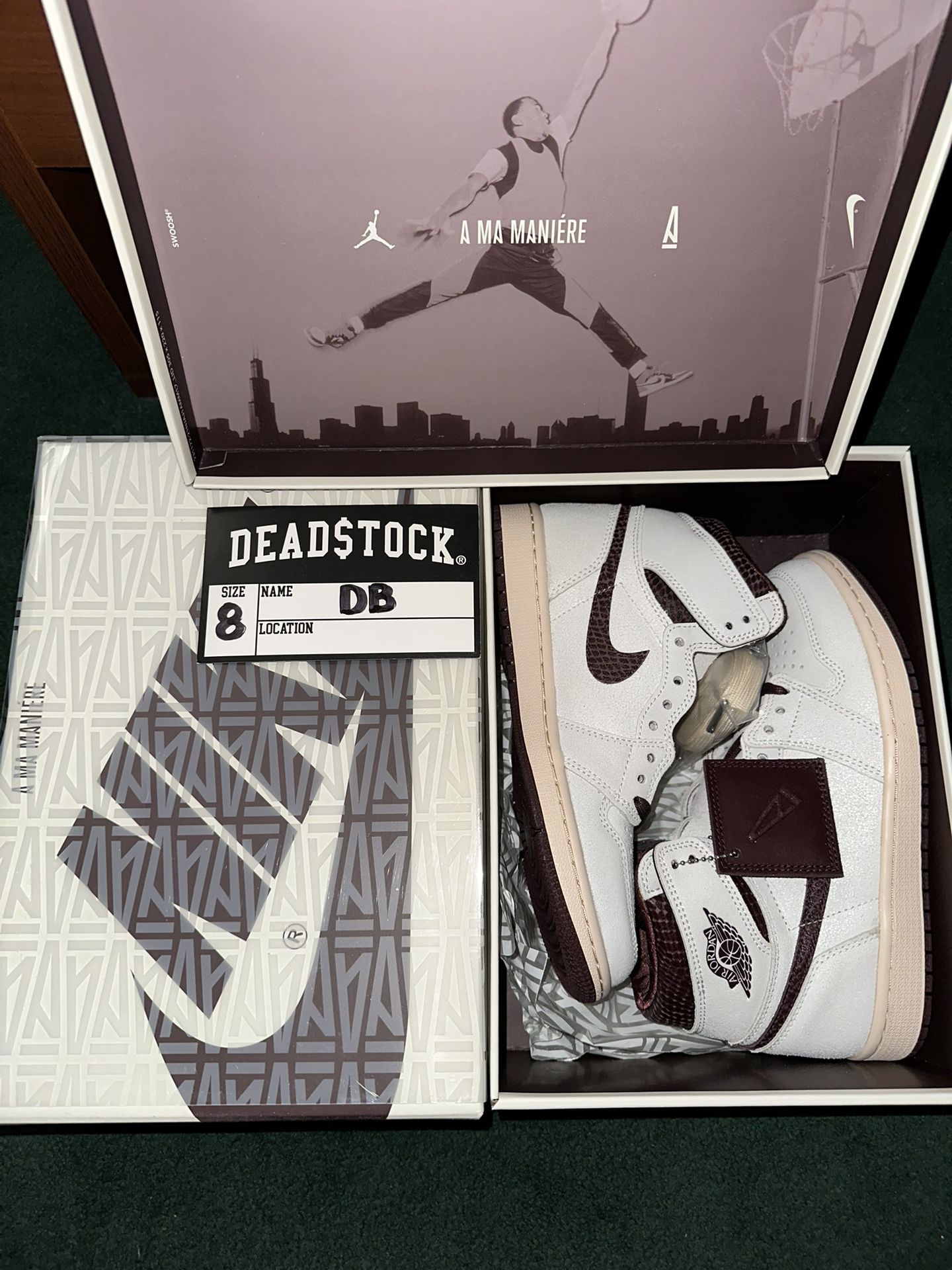 (2 Pairs) Jordan 1 Retro High OG A Ma Maniere (7.5M & 8M)