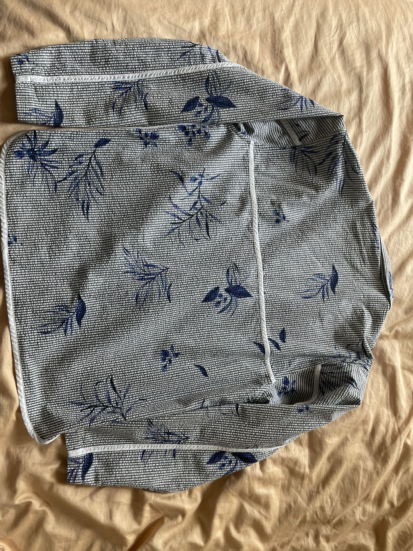 Kith Blue Floral Print Seersucker Kimono Jacket Large for Sale in
