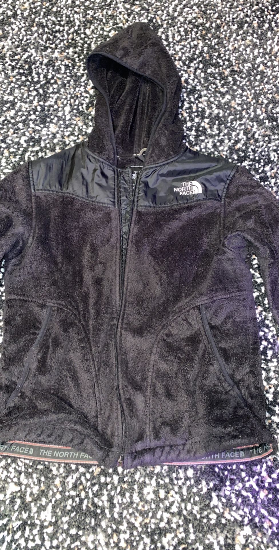 North face fleece jacket with hoodie - small