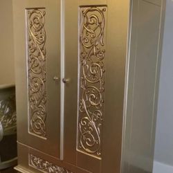 Chelsea Armoire in Antique Silver