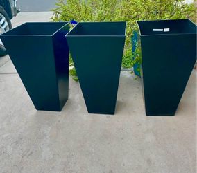 Outsunny Planters, Set of 3, black