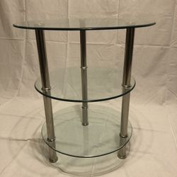 Three Layers Of Thick Glass Table Or Stand