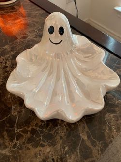 Ceramic Ghost Candy Dish Halloween Decor