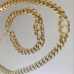 Set Of Necklace & Bracelet 18k Gp