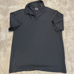 Nike Dri-Fit Men's Golf Polo Shirt Black Size Large Short Sleeve Athleisure Work