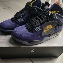 🔥 2026 Air Jordan 4 Retro Imperial Purple Lakers Size 10