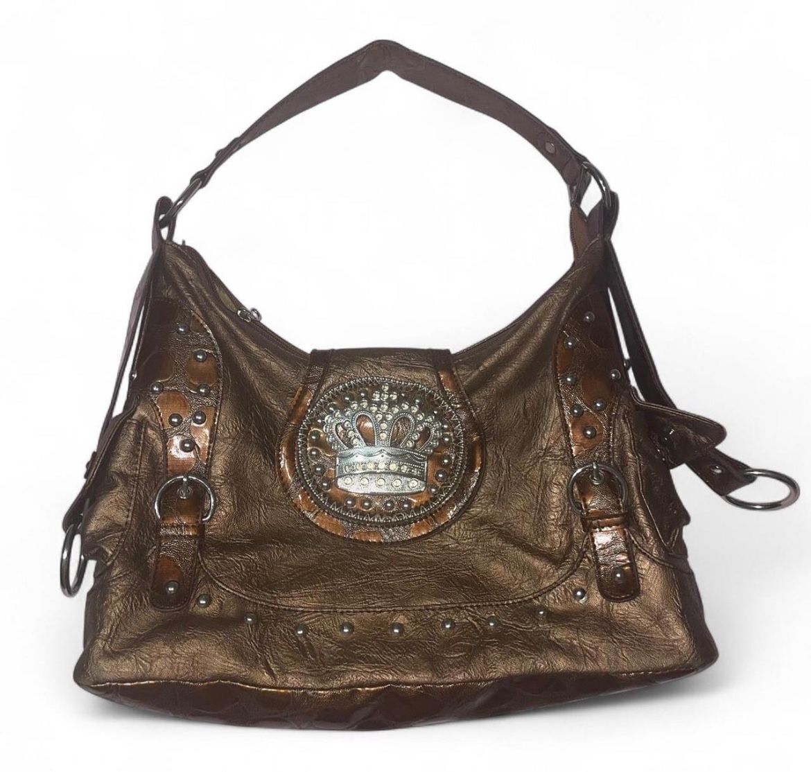 Brown Leather Crown Purse