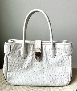Dooney & Bourke White Ostrich Leather Handbag