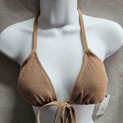 Brown Halter Bikini Top Size Medium