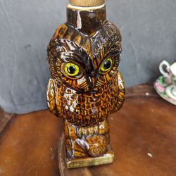 Antique Owl Decanter Bottle 