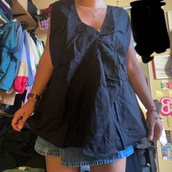 COS Black V-Neck Blouse
