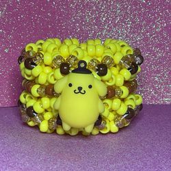 Pompompurin rotator kandi cuff - Sanrio PomPom cuff