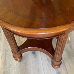 Round End Cherry Wood End table 