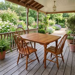 Temple Stuart Oak Hill  Dining Table + 3 Dining Chairs Solid Wood #1186