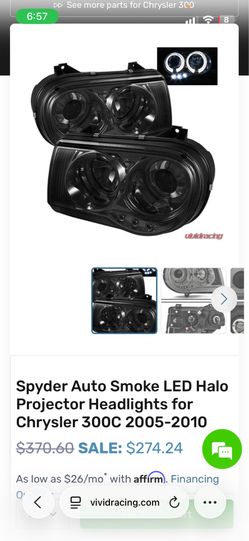 Spyder Auto Smoke LED Halo Projector Headlights for Chrysler 300C 2005-2010