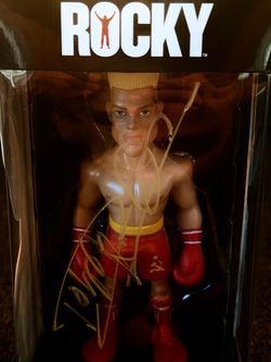 Dolph Lundgren signed Drago Rocky V figure