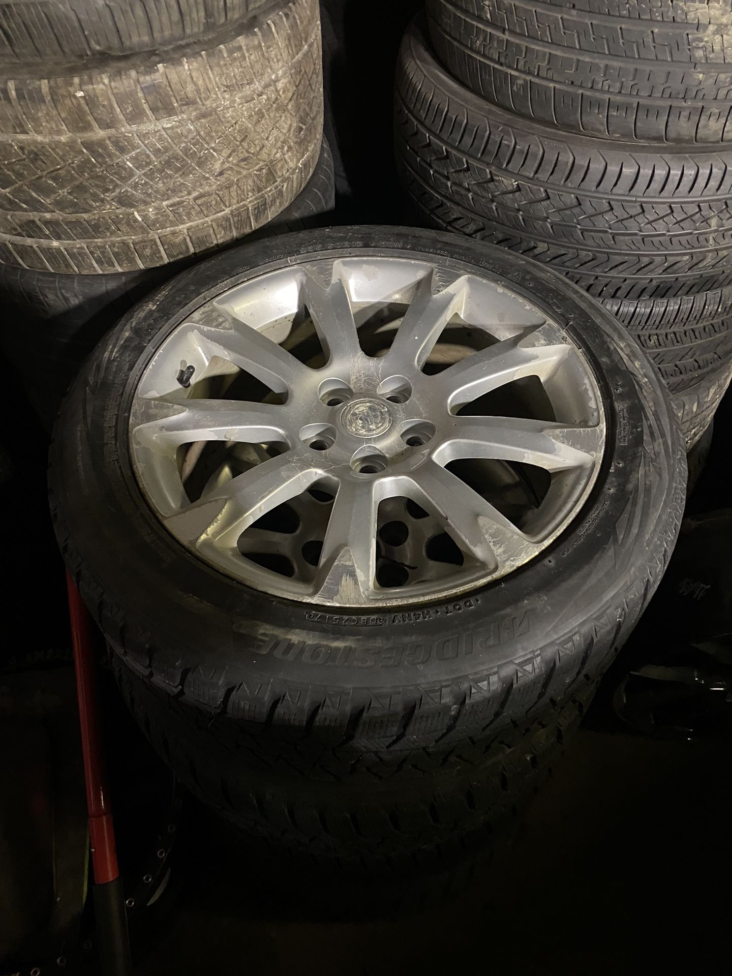 (4) 235-50-19 Bridgestone Blizzak Snow Tires With 5x120 Alloy Wheels 