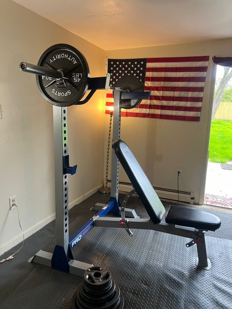 fitness gear rack and bench